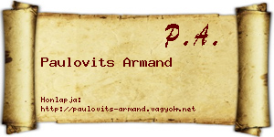 Paulovits Armand névjegykártya